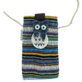 Mini Holder Bag White Stripes - Owl DecorHandmade Phone Holder BagsHeart Notes