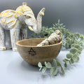 Wooden Smudge and Ritual Offerings Bowl - Four Elements - 13x7cmWooden Smudge and Ritual Offerings BowlHeart Notes