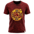 Nomad Sari Stonewashed Cotton T-Shirt - Dragon Mandala - Maroon - XL
