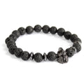 Knight's Helmet / Lava Stone - Gemstone BraceletBoho Bling Gemstone BraceletsHeart Notes