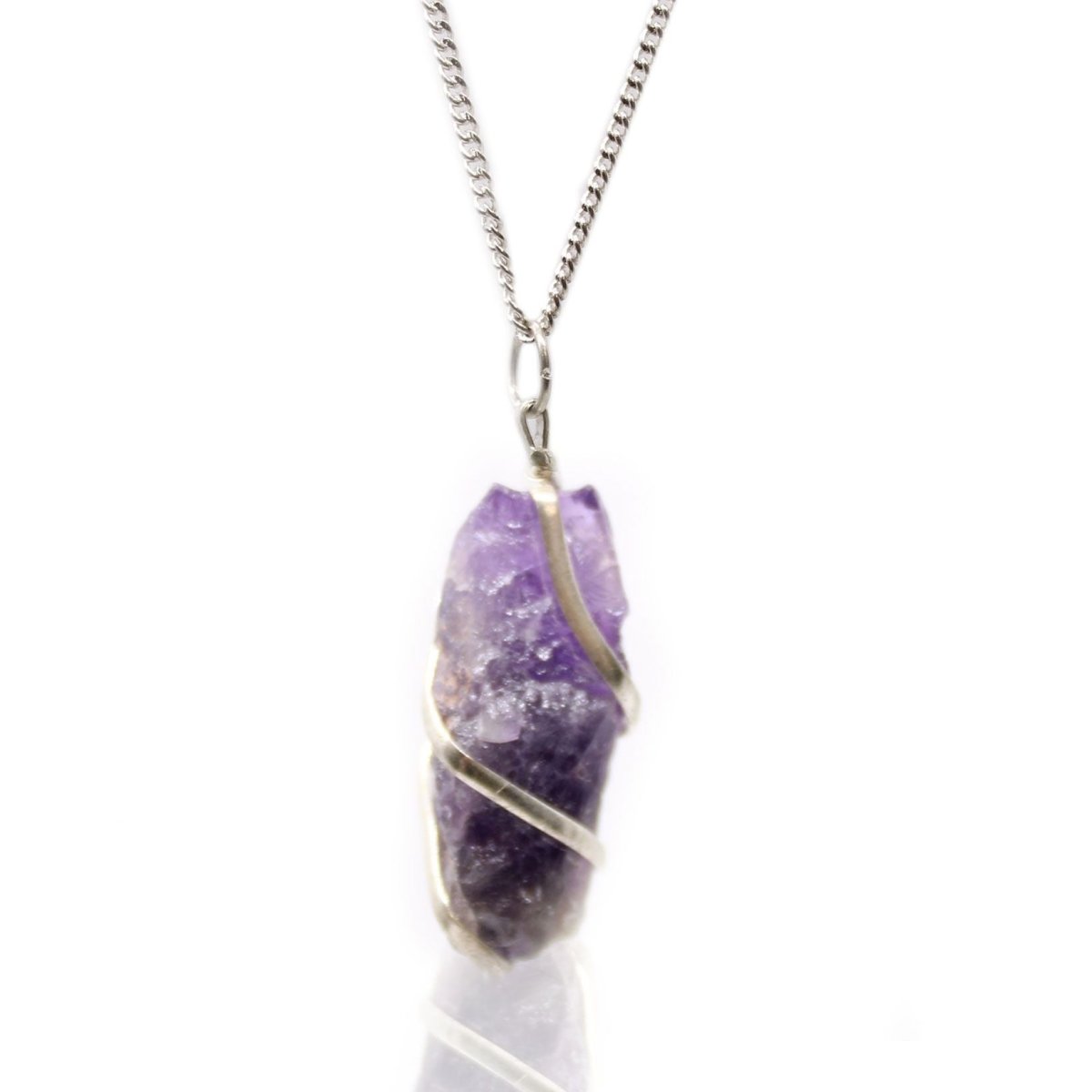 Cascade Wrapped Gemstone Necklace - Rough AmethystIndian Gemstone NecklacesHeart Notes