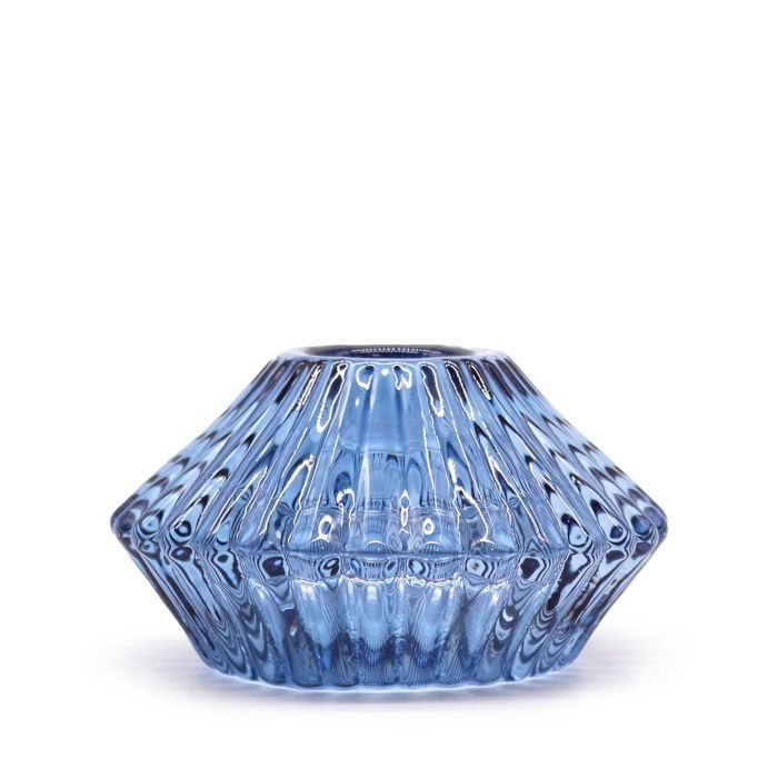 Flower Flip Dinner Candle / Tealight Holder - Royal BlueGlass Candle Holders & JarsHeart Notes