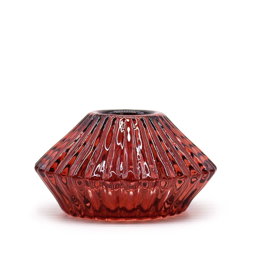 Flower Flip Dinner Candle / Tealight Holder - Vampire RedGlass Candle Holders & JarsHeart Notes