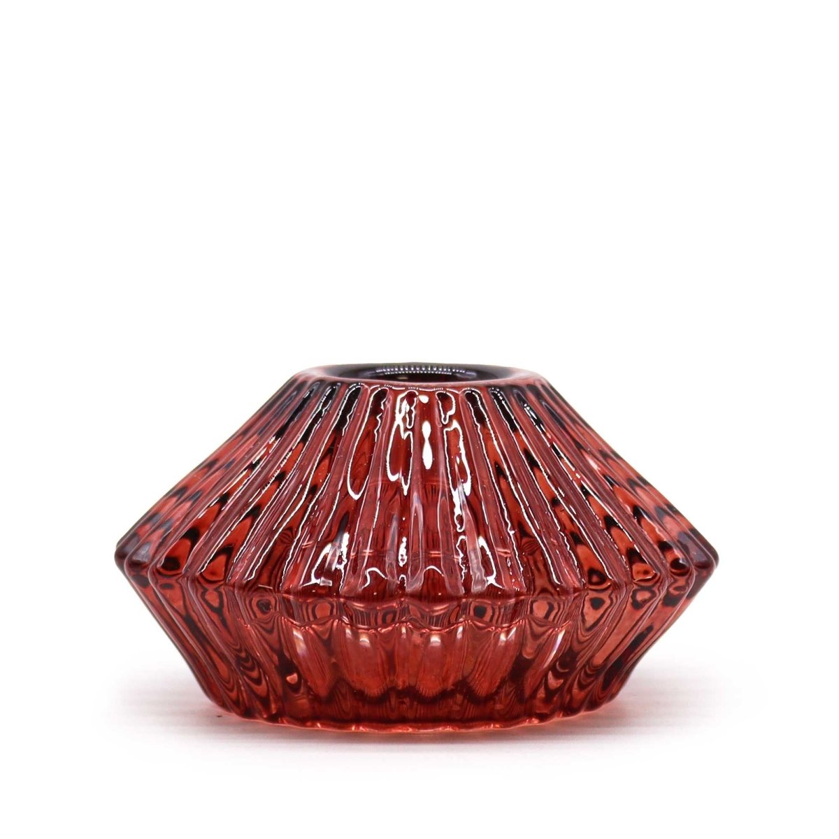 Flower Flip Dinner Candle / Tealight Holder - Vampire RedGlass Candle Holders & JarsHeart Notes