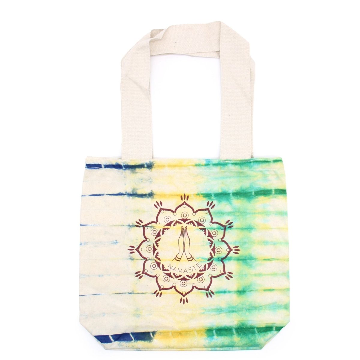 Tye - Dye Cotton Bag (6oz) - 38x42x12cm - Namaste Hands - Multi - Natural HandleTie - Dye Cotton BagsHeart Notes