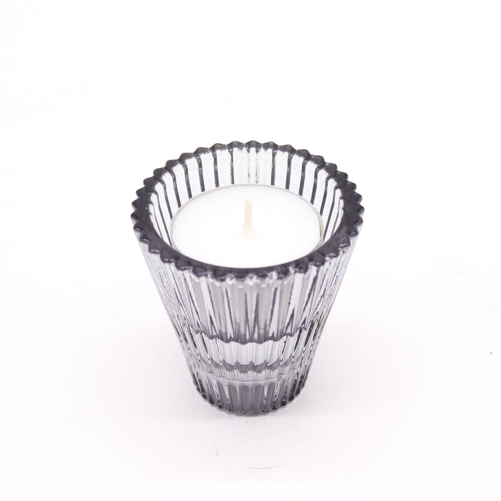 Flip Dinner Candle / Tealight Holder - Midnight GreyGlass Candle Holders & JarsHeart Notes