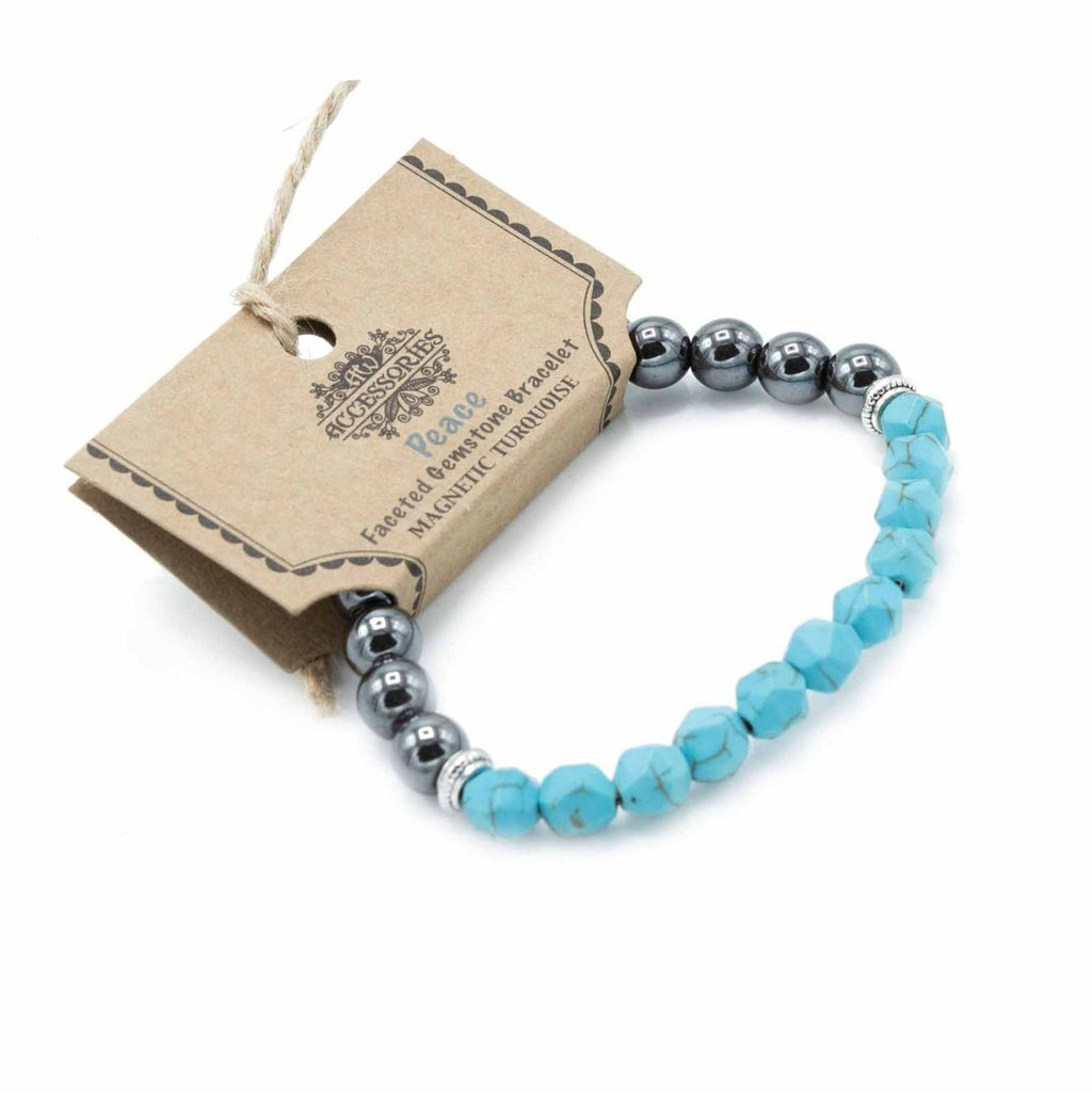 Faceted Gemstone Bracelet - Magnetic TurquoiseFaceted Gemstone BraceletsHeart Notes