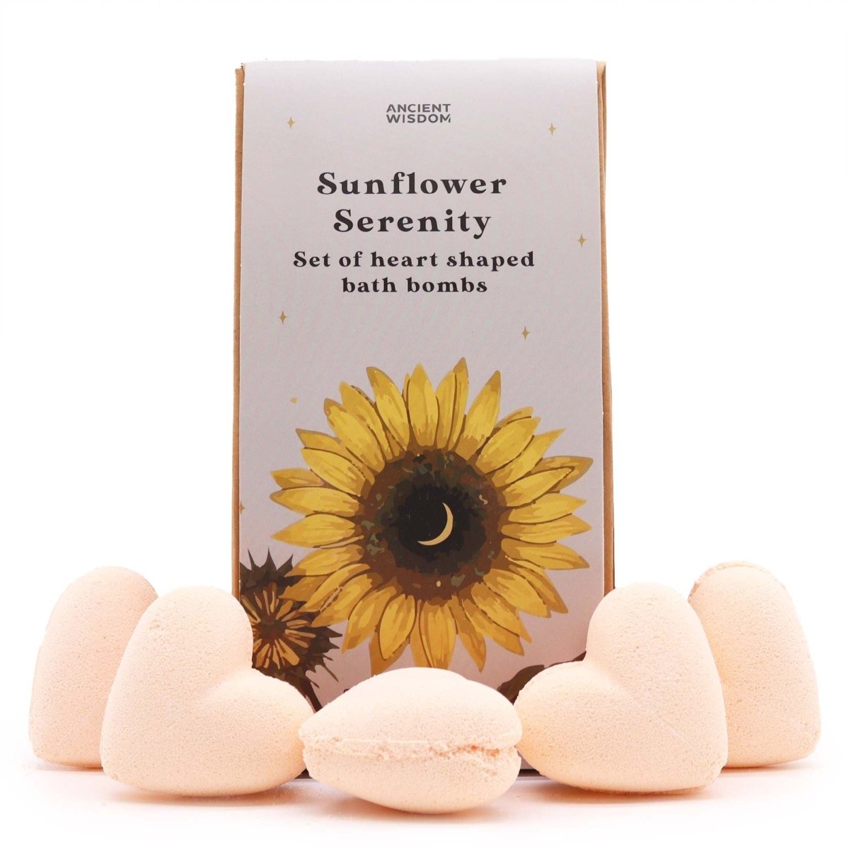 Sunflower Serenity Bath Heart Gift SetHeart Bath Bombs Gift SetsHeart Notes