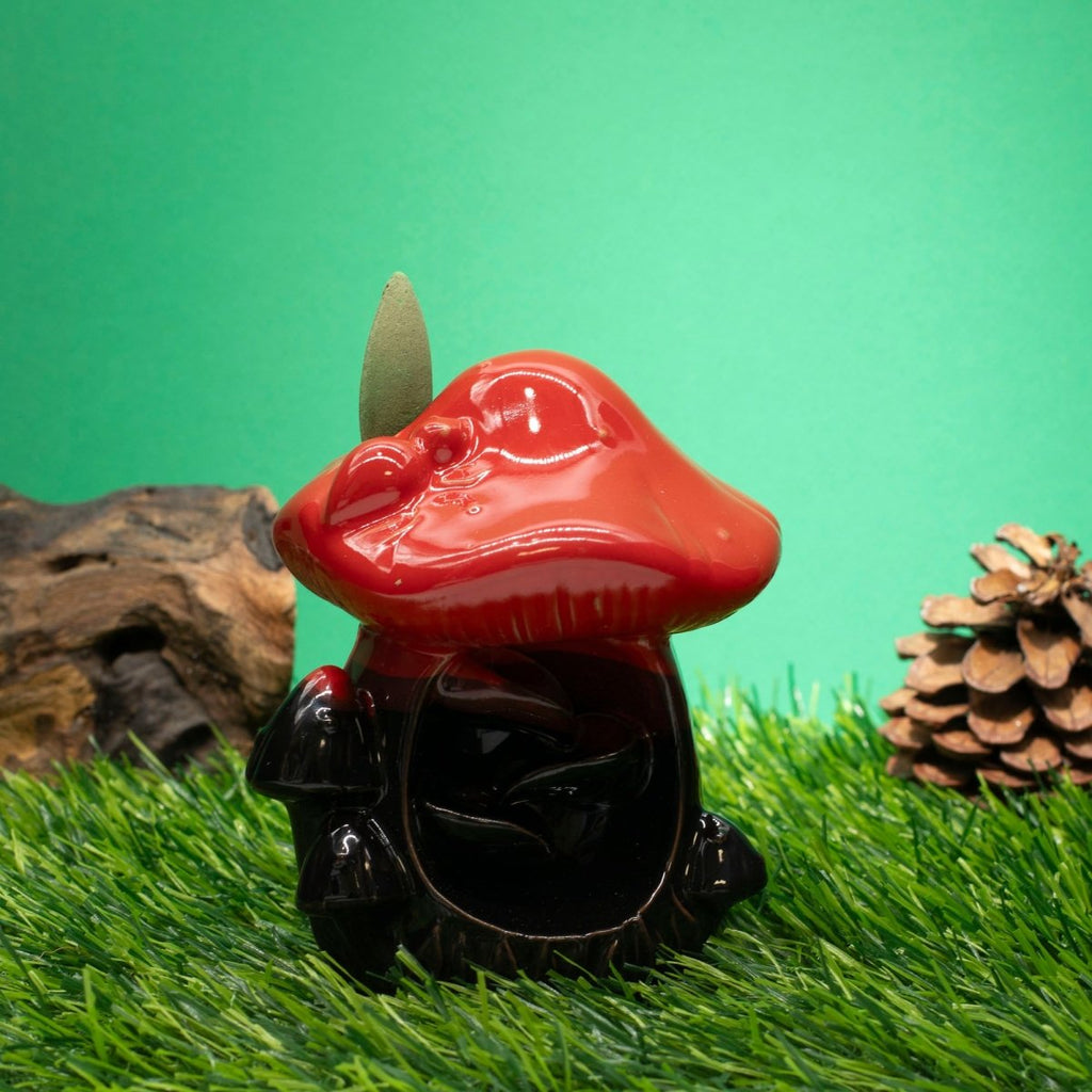Backflow Incense Burner - Large Red MushroomBackflow Incense BurnerHeart Notes