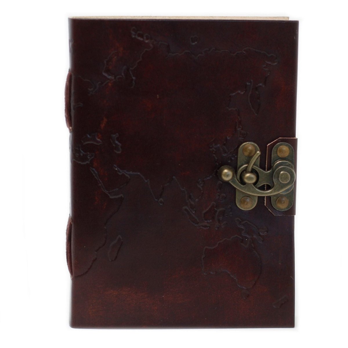 Leather World Map & Stitching Notebook (7x5")Leather Notebooks – Vintage Style JournalsHeart Notes