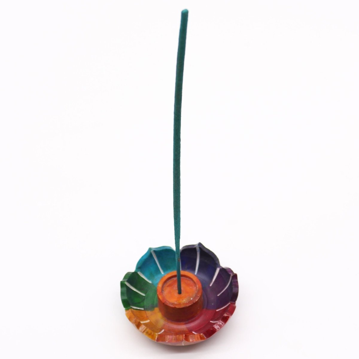 Soapstone Small Lotus Flower Incense Holder - Chakra ColoursSoapstone Incense HoldersHeart Notes