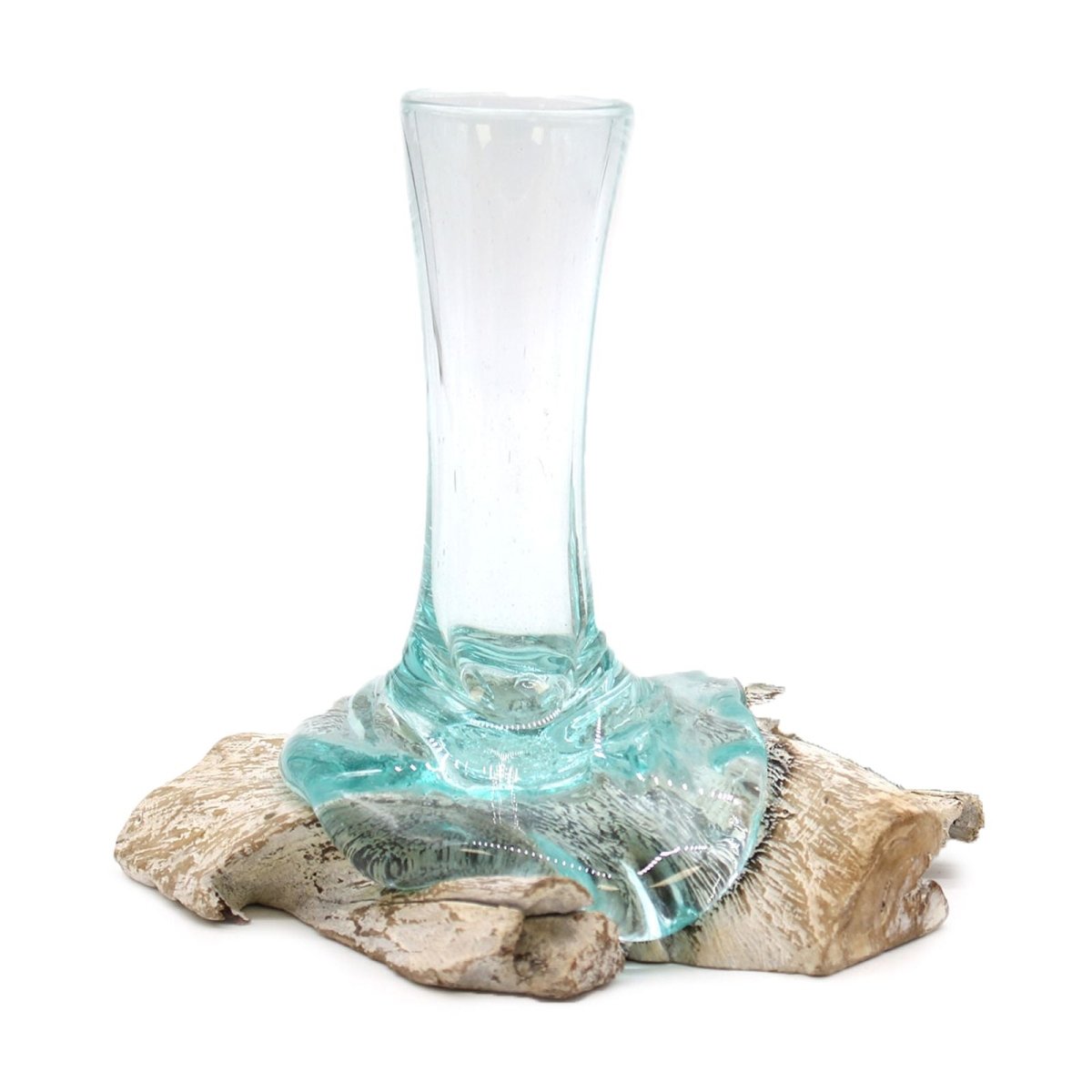 Molten Glass on Whitewash Wood - Vase - SmallMolten Glass on WoodHeart Notes