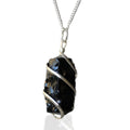 Cascade Wrapped Gemstone Necklace - Rough Black OnyxIndian Gemstone NecklacesHeart Notes