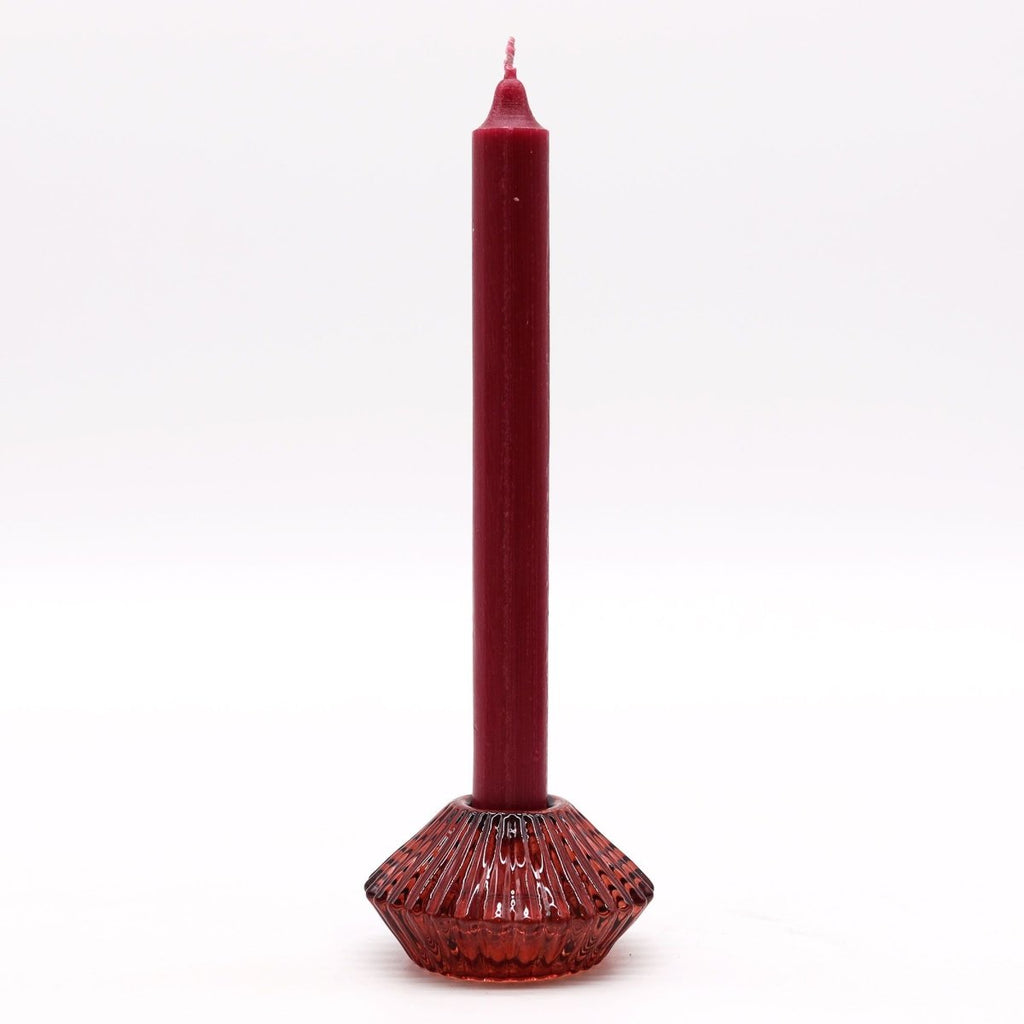 Flower Flip Dinner Candle / Tealight Holder - Vampire RedGlass Candle Holders & JarsHeart Notes