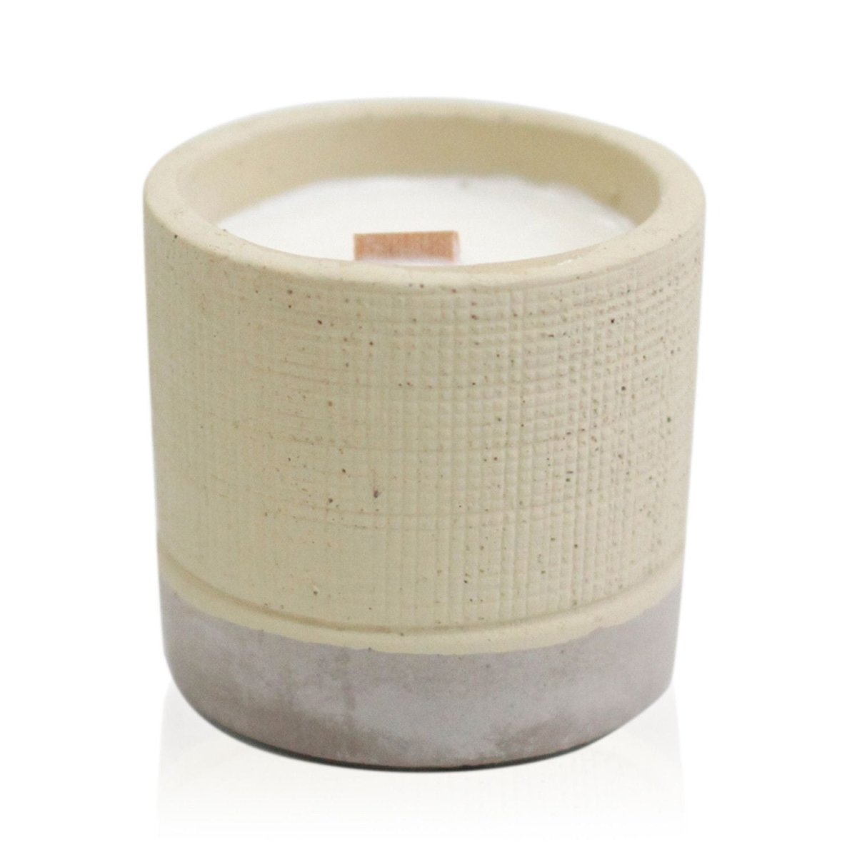 Pot - Grey - Coffee in the ClubConcrete Wooden Wick CandleHeart Notes
