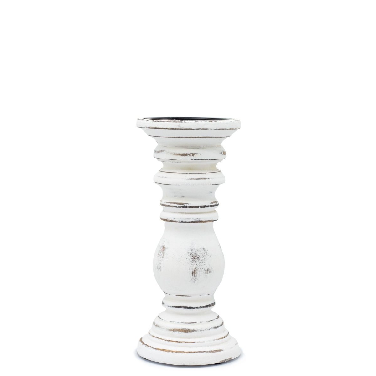 Classic Candle Stand - Whitewash - SmallMango Wood Candle StandsHeart Notes