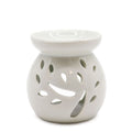 Sm Classic White Oil Burner - Tree Cut - outClassic White Oil BurnersHeart Notes