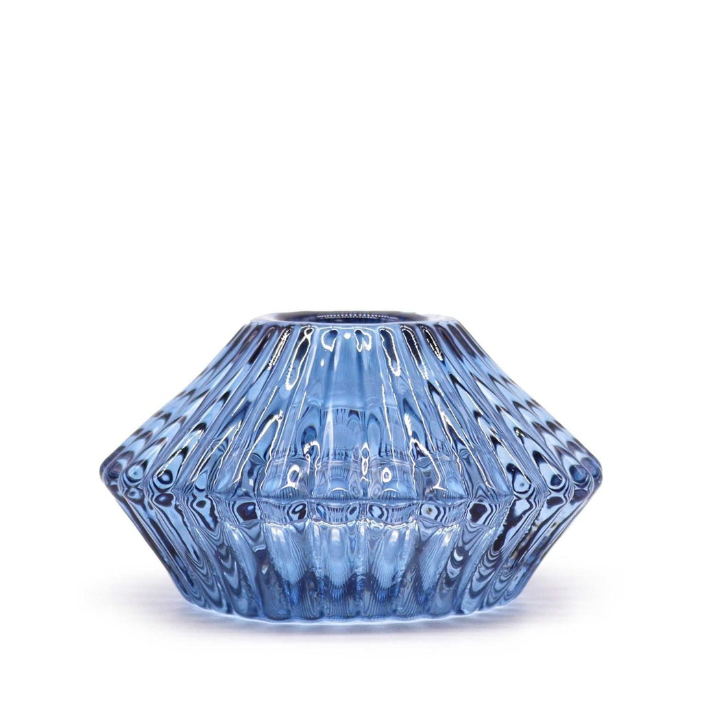 Flower Flip Dinner Candle / Tealight Holder - Royal BlueGlass Candle Holders & JarsHeart Notes