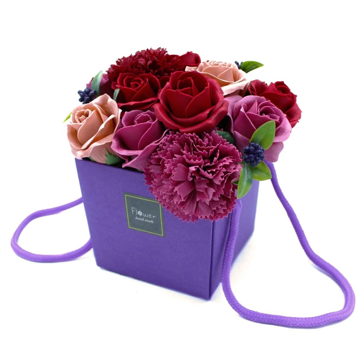 Soap Flower Bouquet - Purple Flower GardenLuxury Soap FlowersHeart Notes