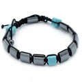 Magnetic Hematite Shamballa Bracelet - Turquoise CuboidsHematite Shamballa BraceletHeart Notes