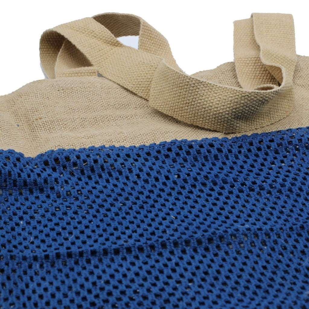 Pure Soft Jute and Cotton Mesh Bag - DenimPure Soft Jute and Cotton Mesh BagHeart Notes
