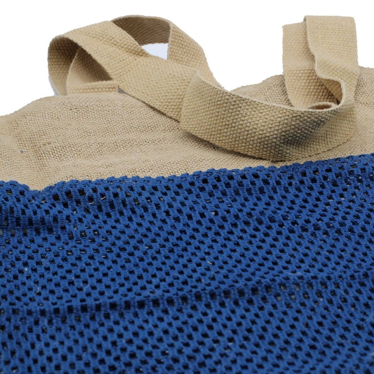 Pure Soft Jute and Cotton Mesh Bag - DenimPure Soft Jute and Cotton Mesh BagHeart Notes
