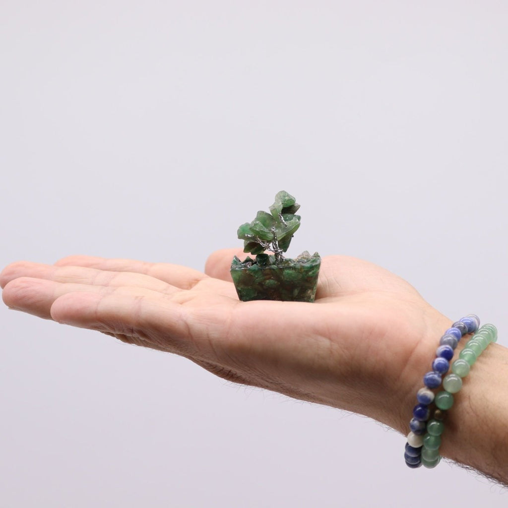 Mini Gemstone Tree On Orgonite Base - Green Aventurine (15 stones)Mini Gemstone TreesHeart Notes