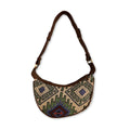 Jacquard Hobo Bag - Geo - Geen (brown strap)Jacquard Hobo BagsHeart Notes