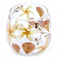 Natural Floral Glass - Straight Candle Holder - Rosa - (8x8cm)Natural Floral Glass Candle HoldersHeart Notes