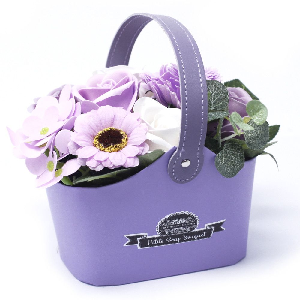 Bouquet Petite Basket - Soft LavenderPetite Soap Flower BouquetsHeart Notes