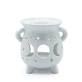 Cauldron Oil Burner - Moon Phase - WhiteVarious Shaped Ceramic Oil BurnersHeart Notes