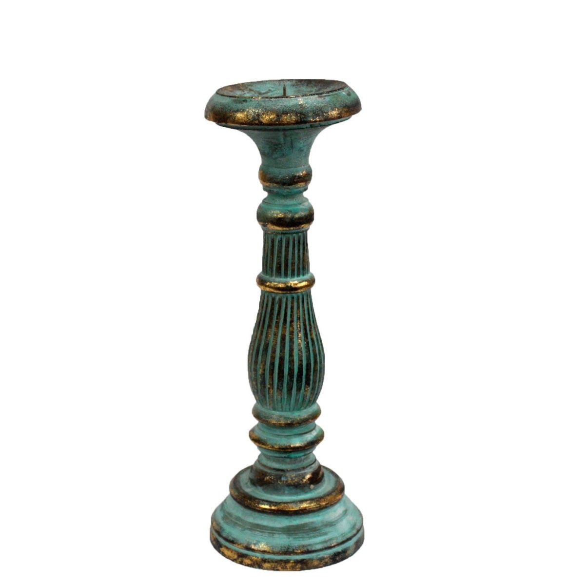 Medium Candle Stand - Turquoise GoldVintage Candle StandsHeart Notes