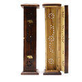 Square Incense Tower - Brass inlay - Mango WoodIncense HoldersHeart Notes