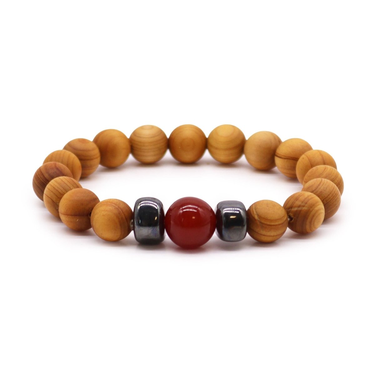 Cedarwood Root Chakra Bangle with Red JasperCedarwood Chakra BanglesHeart Notes