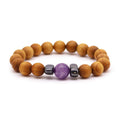 Cedarwood Third Eye Chakra Bangle with AmethystCedarwood Chakra BanglesHeart Notes