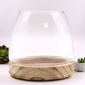 Medium Terrarium on Natural Tung WoodGlass TerrariumsHeart Notes
