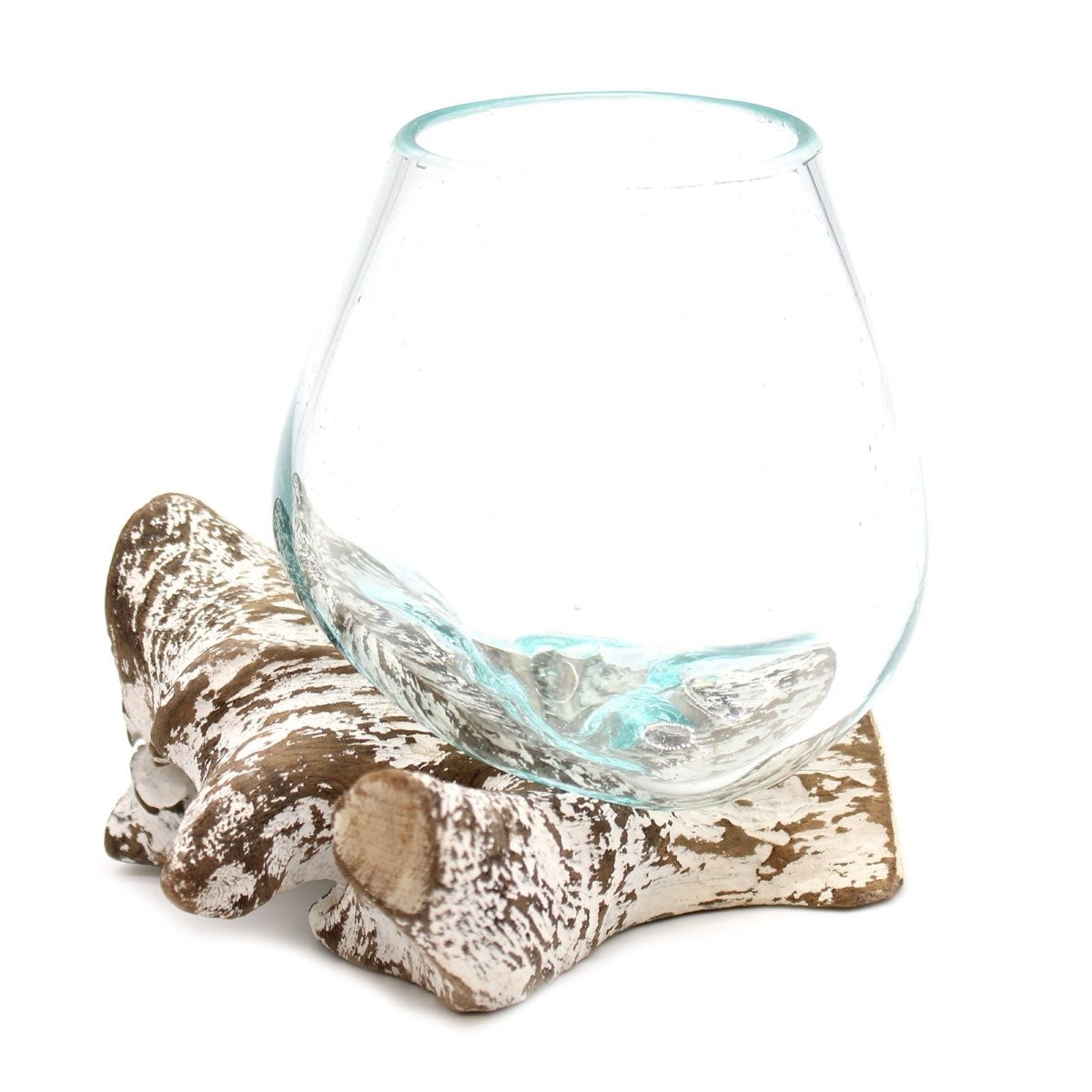 Molten Glass on Whitewash Wood - Small BowlMolten Glass on WoodHeart Notes
