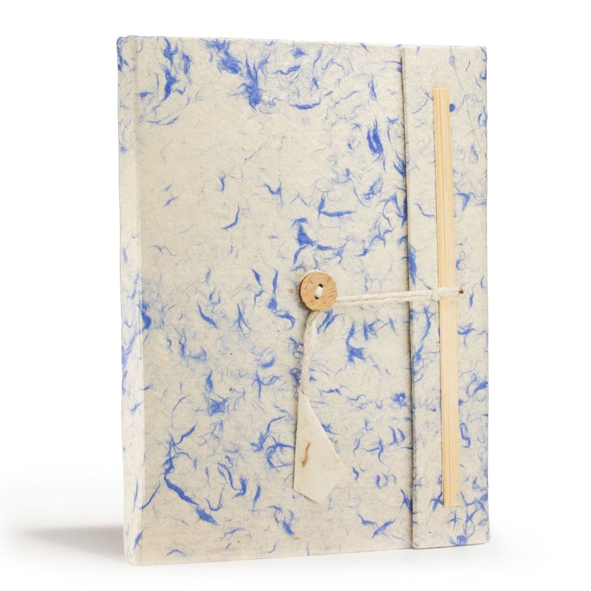 Lokta Mixed Blue Cotton Notebook – Large (21x15cm) – 45 Leaves – Includes BookmarkLokta Paper NotebooksHeart Notes
