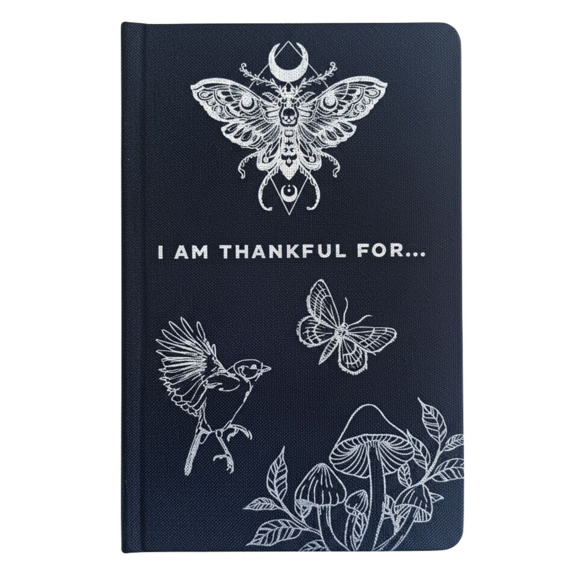 Black Gratitude Journal with Silver Lining - 120 pages - I am Thankful ForWellness & Gratitude NotebooksHeart Notes