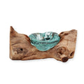 Molton Glass Candle Single Holder on WoodMolten Glass on WoodHeart Notes