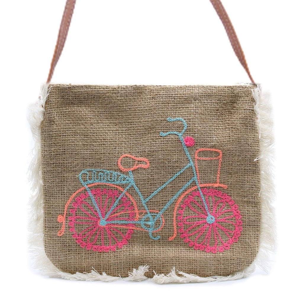 Fab Fringe Bag - Bicycle EmbroideryFab Fringe BagsHeart Notes