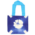 Natural Tye - Dye Cotton Bag (8oz) - 38x42x12cm - Blue Flower - Blue HandleNatural Tie Dye Cotton BagsHeart Notes