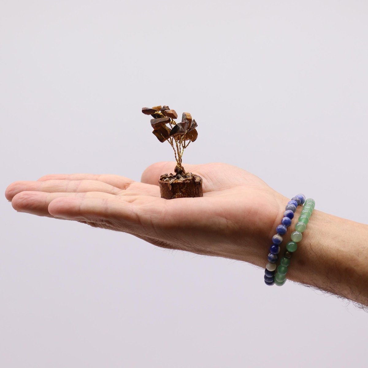 Mini Gemstone Tree On Wood Base - Tigereye (15 stones)Mini Gemstone TreesHeart Notes