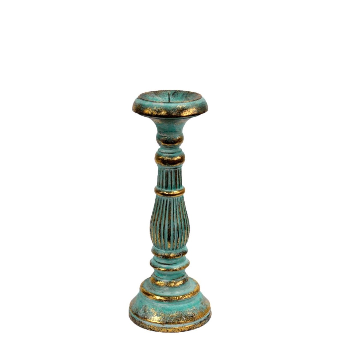 Small Candle Stand - Turquoise GoldVintage Candle StandsHeart Notes