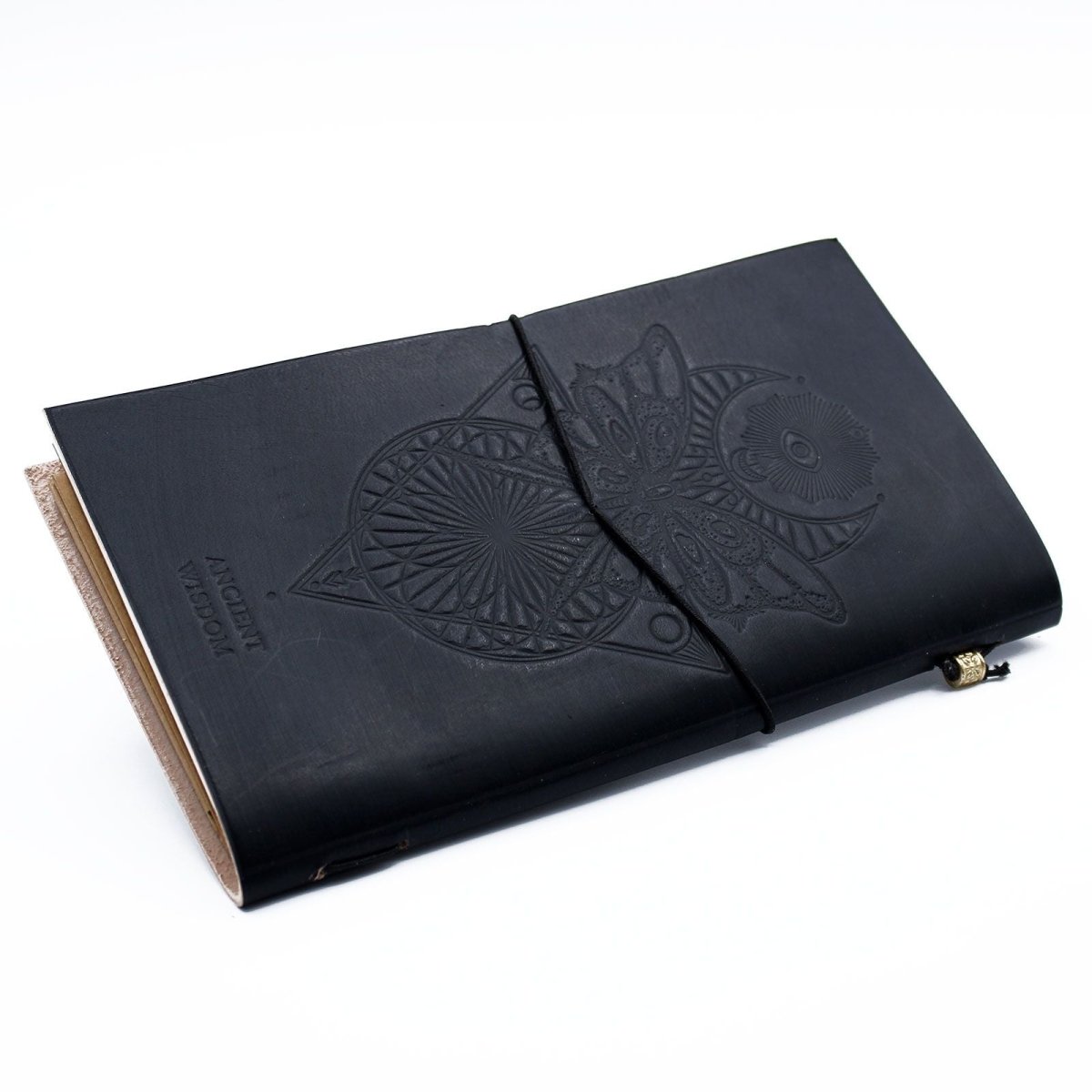 Handmade Leather Journal - My Book of Spells and other Thoughts - BlackLeather JournalsHeart Notes