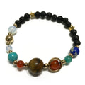 Lava Stone Bracelet - Gold Solar SystemLava Stone BraceletsHeart Notes
