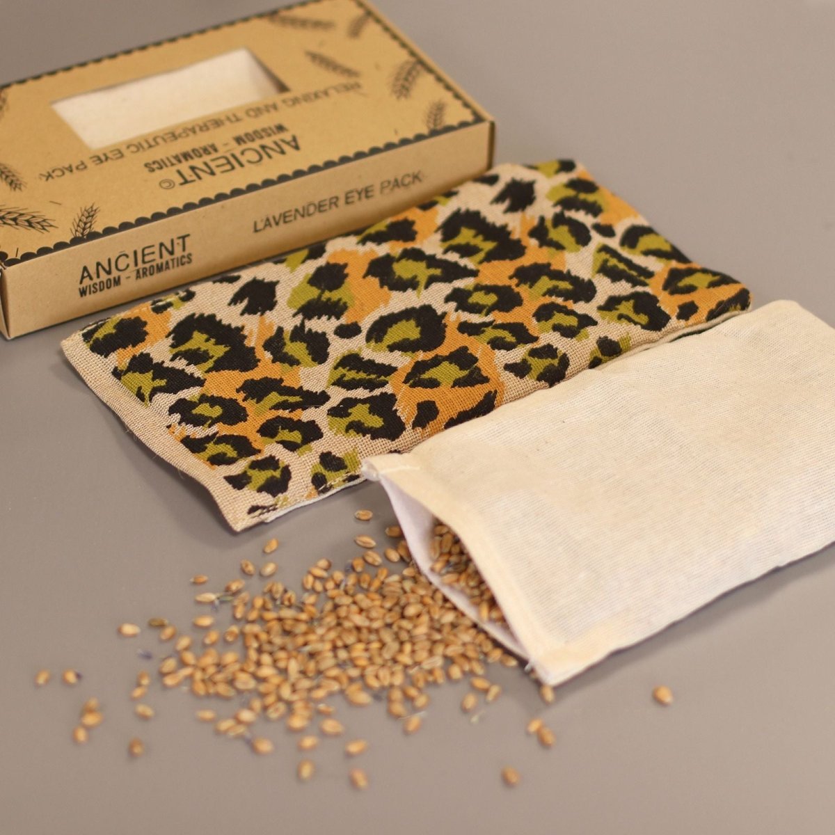 Lavender Natural Cotton and Juco Eye Pillow in Gift Box - Night LeopardEye Pillow With Gift BoxHeart Notes