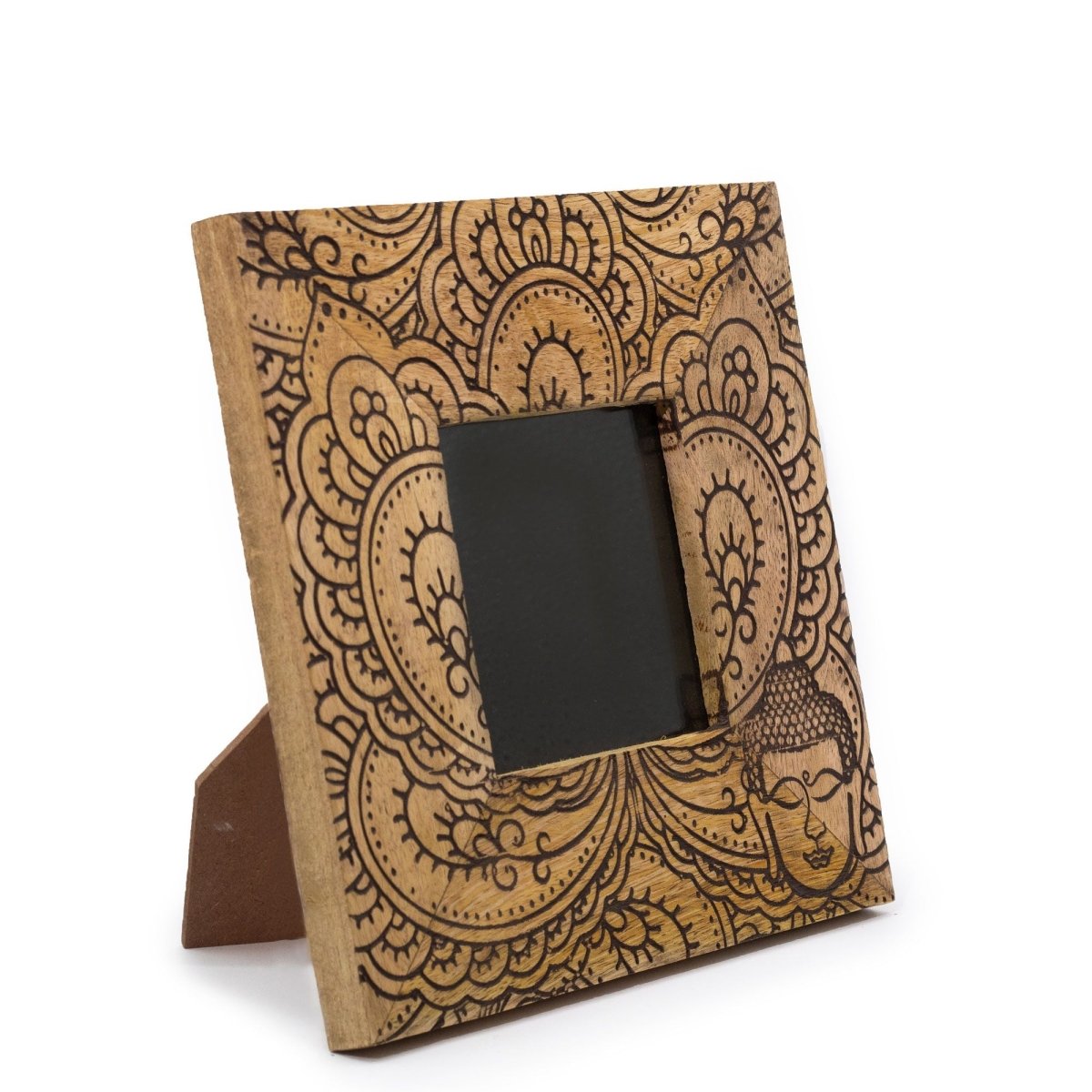 Small Mango Wood Picture Framel (for 10x10cm) 20x20x2cm - Buddha - BlackMango Wood Picture FramesHeart Notes