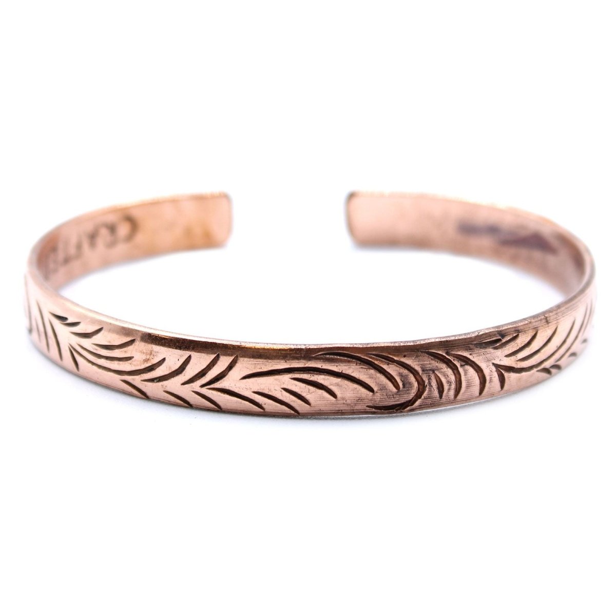 Copper Tibetan Bracelet - Slim Tribal SwirlsTibetan Mantra BraceletHeart Notes