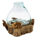 Molten Glass Large Fish Tank 3.7 litre (with light cavity) - 30cmMolten Glass on WoodHeart Notes